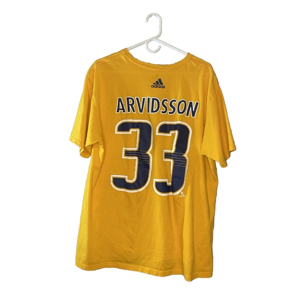 Adidas NHL‎ Nashville Predators #33 Viktor Arvidsson T-Shirt XL yellow Preds - Picture 3 of 6